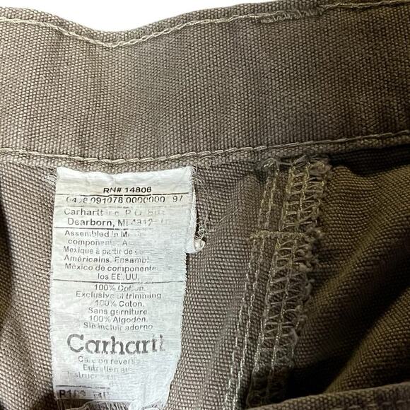 Vintage Carhartt Brown Y2K Canvas Carpenter Cargo Pants Dungaree Fit Mens 38x30 - Picture 3 of 8